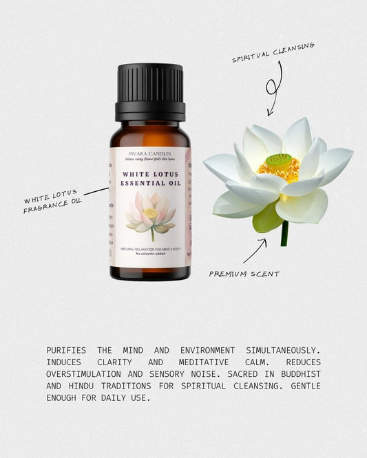 ISVARA White Lotus Fragrance Oil – 10ml Floral Aroma Oil for Diffuser, Aromatherapy & Candle Making
