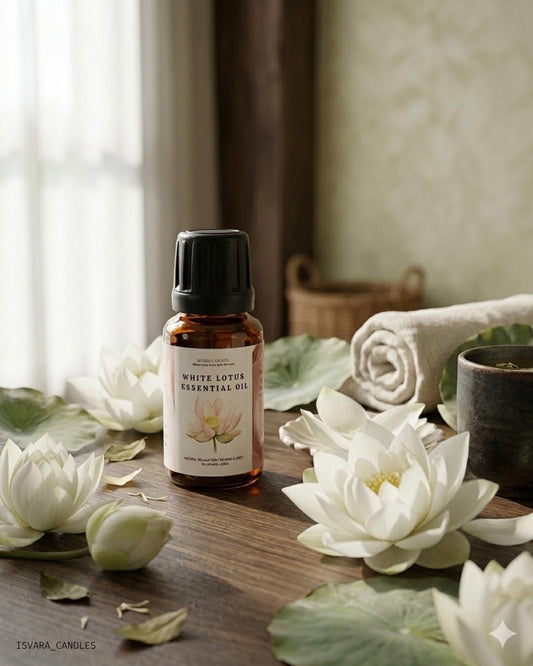 ISVARA White Lotus Fragrance Oil – 10ml Floral Aroma Oil for Diffuser, Aromatherapy & Candle Making