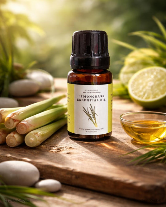 ISVARA Lemongrass Fragrance Oil – 10ml Fresh Aroma Oil for Diffuser, Aromatherapy & Candle Making