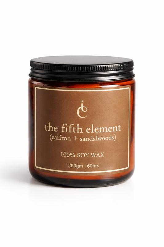 The Fifth Element – Saffron & Sandalwood Soy Wax Candle (250g | 60 Hours)