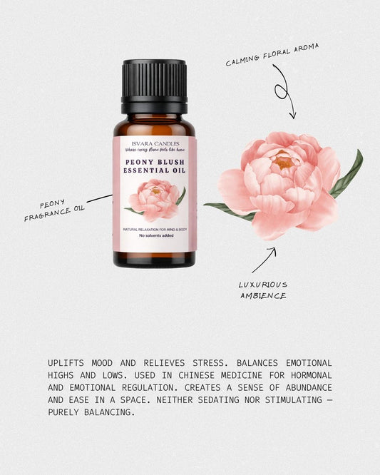 ISVARA Peony Lush Fragrance Oil – 10ml Floral Aroma Oil for Diffuser, Aromatherapy & Candle Making