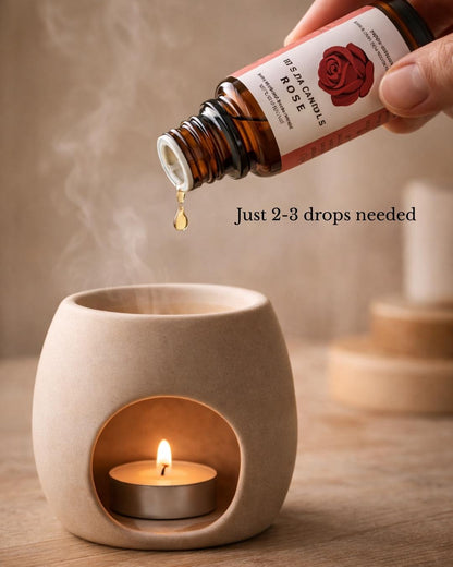 ISVARA Rose Fragrance Oil – 10ml Floral Aroma Oil for Diffuser, Aromatherapy & Candle Making