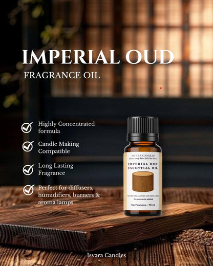 ISVARA Imperial Oud Fragrance Oil – 10ml Luxury Aroma Oil for Diffuser, Aromatherapy & Candle Making
