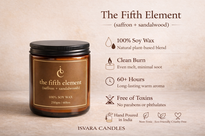 The Fifth Element – Saffron & Sandalwood Soy Wax Candle (250g | 60 Hours)
