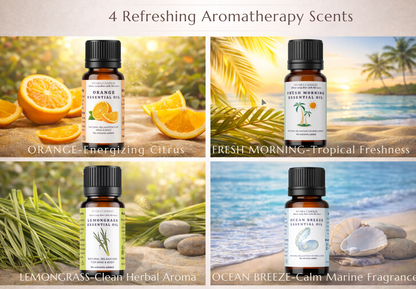 ISVARA Fresh Collection | Fragrance Oil Set | Lemongrass, Lemon, Ocean & Fresh Morning | 4 x 10ml