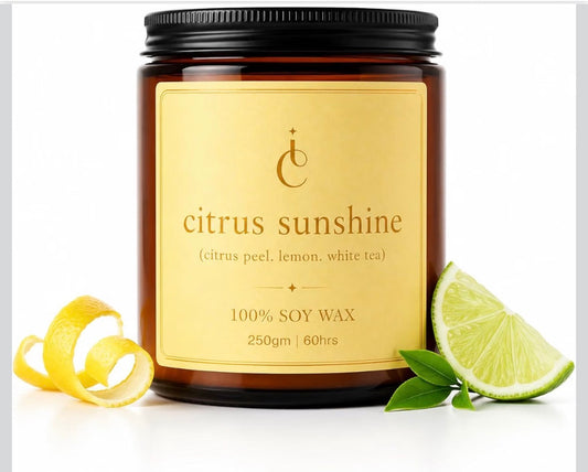 Isvara Citrus Sunshine soy scented candle packshot