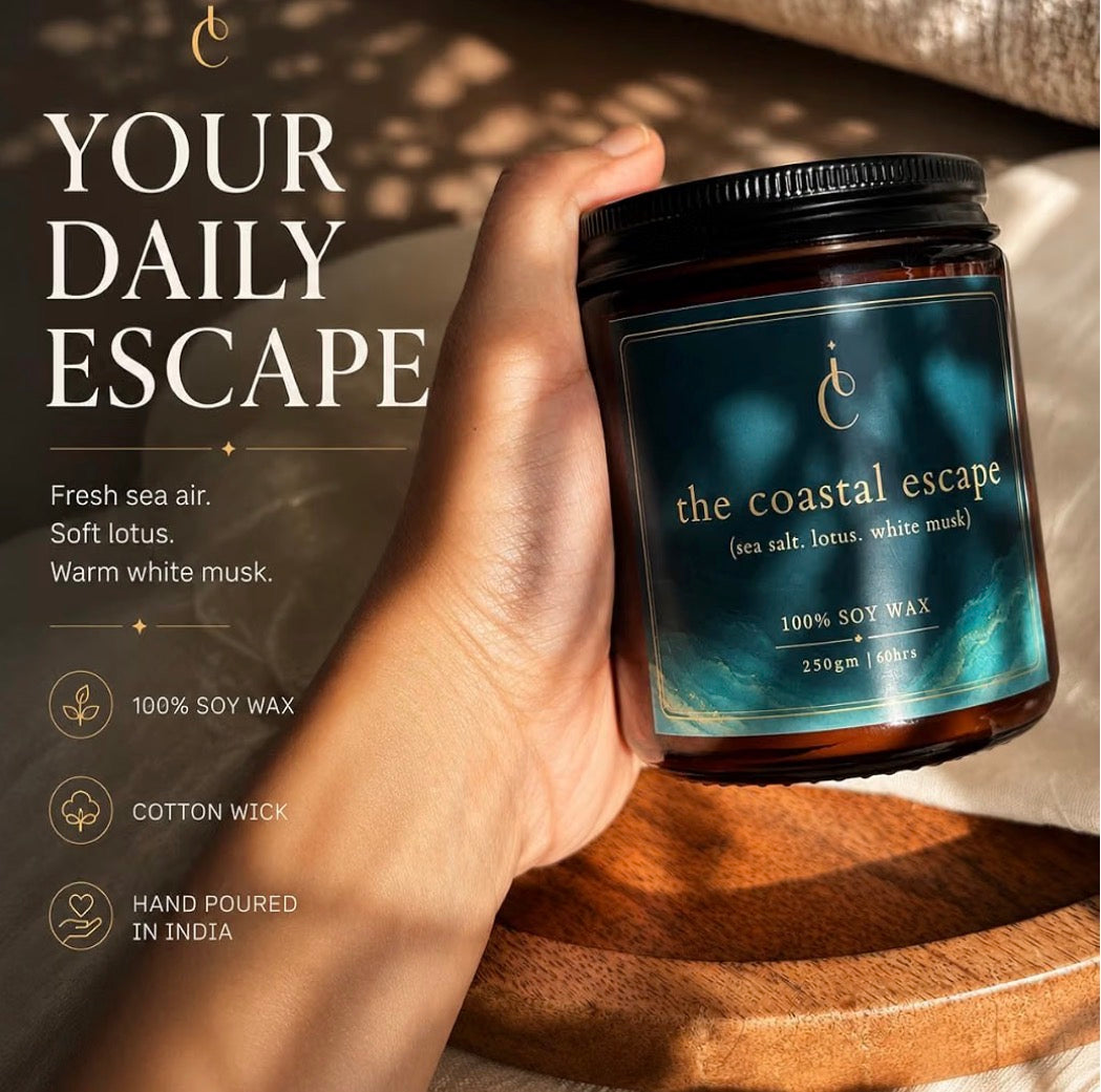 The Coastal Escape soy candle daily home fragrance