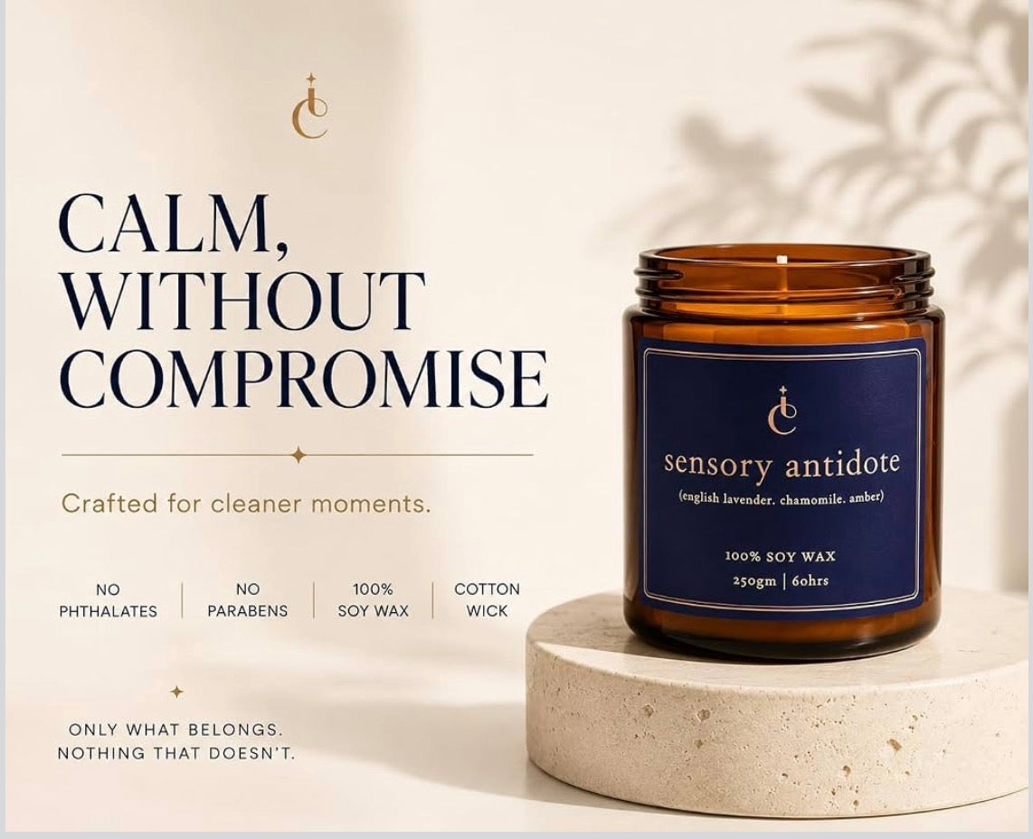 Sensory Antidote soy candle clean calm fragrance